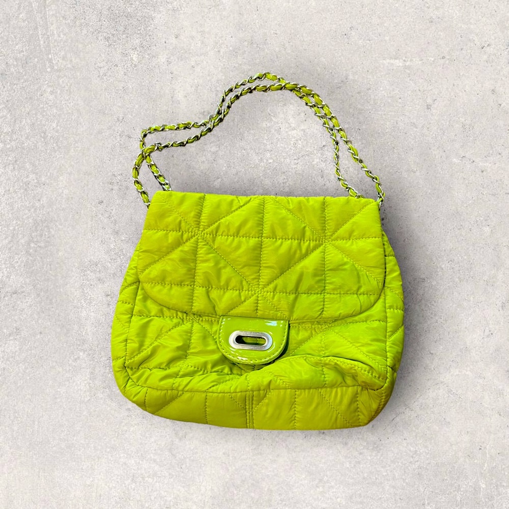 Lime green Quilted puff Chico’s  bag